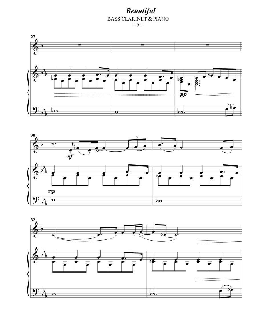 Beautiful Bass Clarinet scores gallery preview page 5