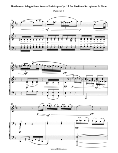 Beethoven: Adagio from Sonata Pathetique for Baritone Sax & Piano image number null