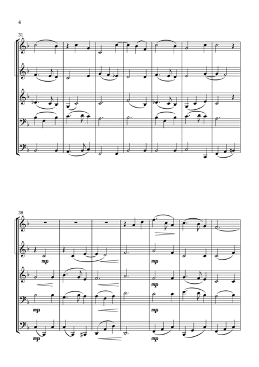 A Quiet Christmas A Quiet Christmas Brass Quintet scores gallery preview page 4
