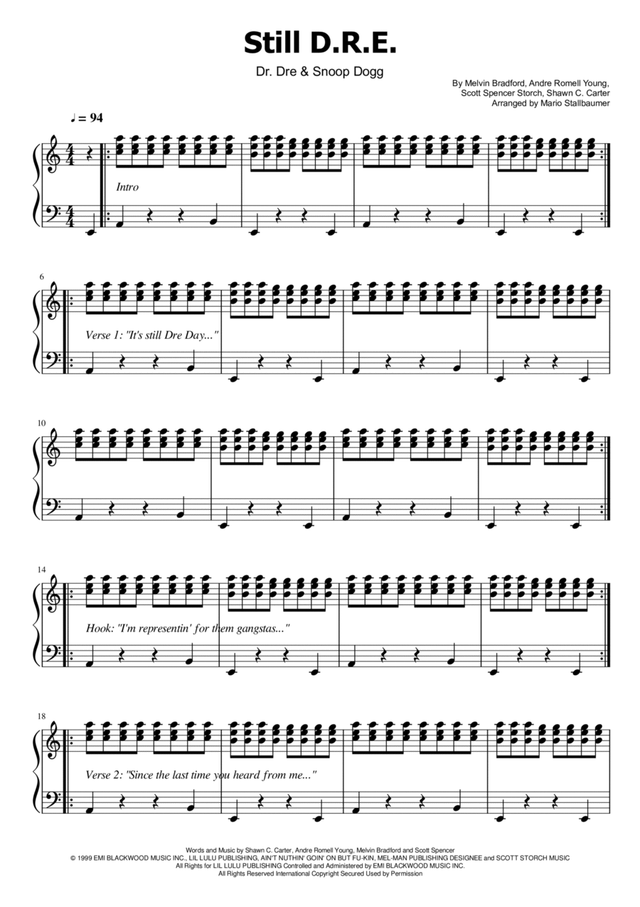 Still dre piano original deals