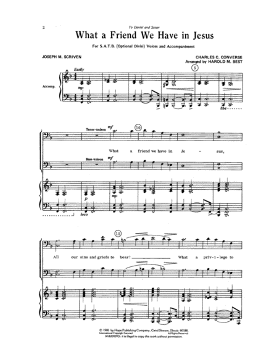 What a Friend We Have in Jesus Choir scores gallery preview page 2