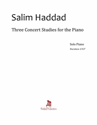 Three Concert Studies for the Piano Op. 4