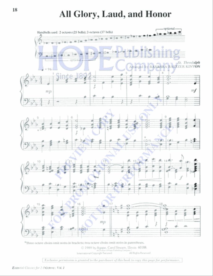 Essential Classics for 2-3 Octaves, Vol. 1 (Reproducible) 3-Octaves scores gallery preview page 20