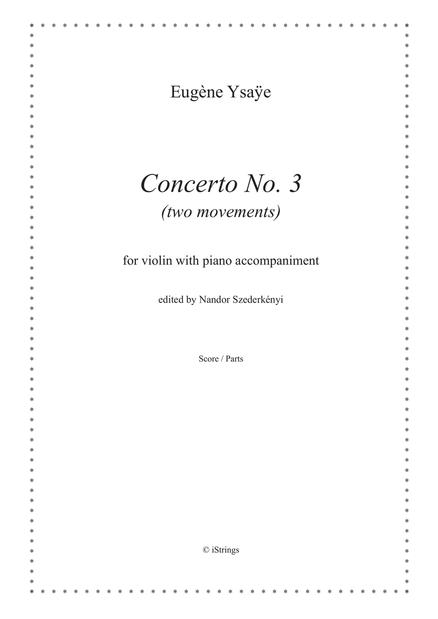 Violin Concerto No. 3 with piano accompaniment Violin Solo scores gallery preview page 1