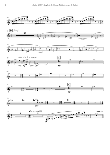 Symphonie de l Espace (Symphony of Space) - PARTS - clarinets, sax