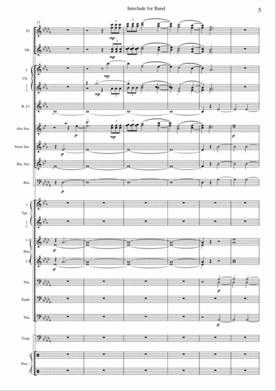 Interlude for Band Concert Band scores gallery preview page 5