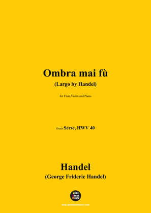 Book cover for Handel-Ombra mai fù