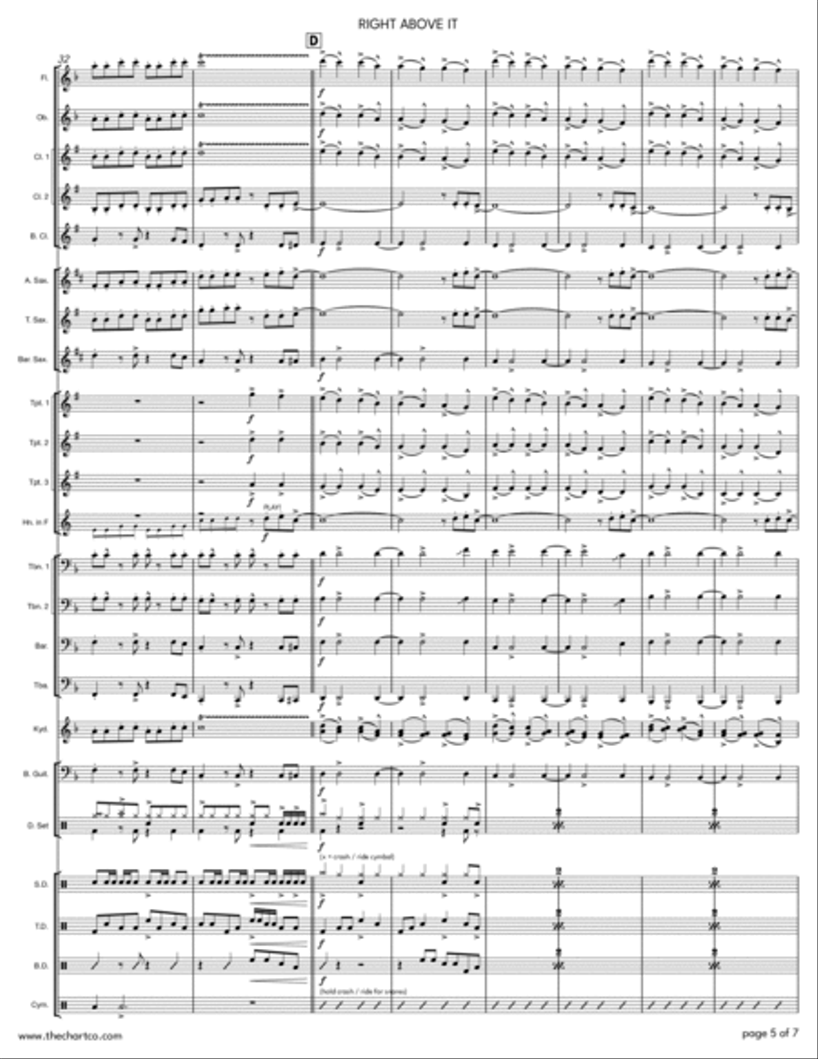 Right Above It Marching Band scores gallery preview page 5