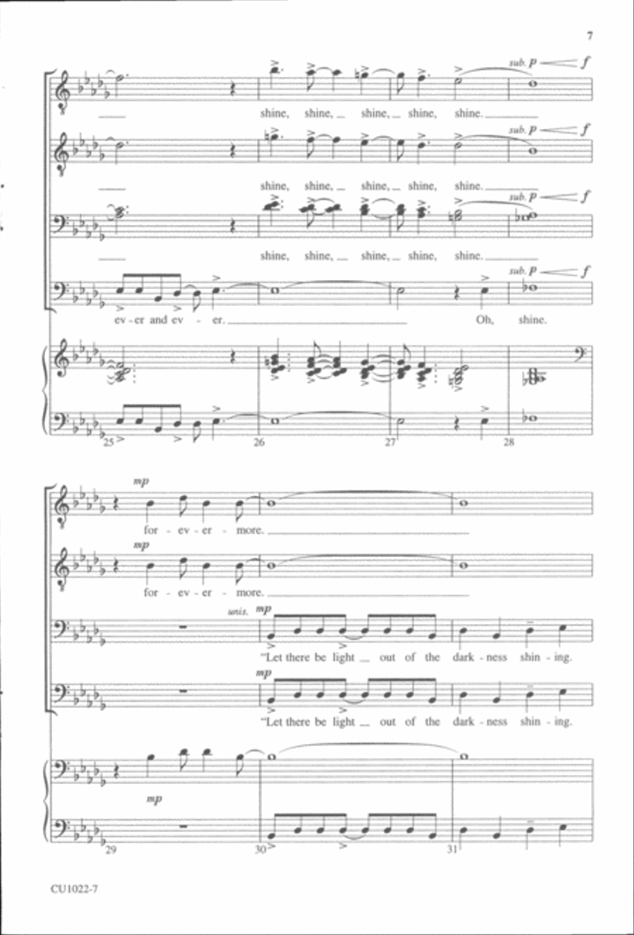 Let There Be Light - TTBB TTBB scores gallery preview page 6