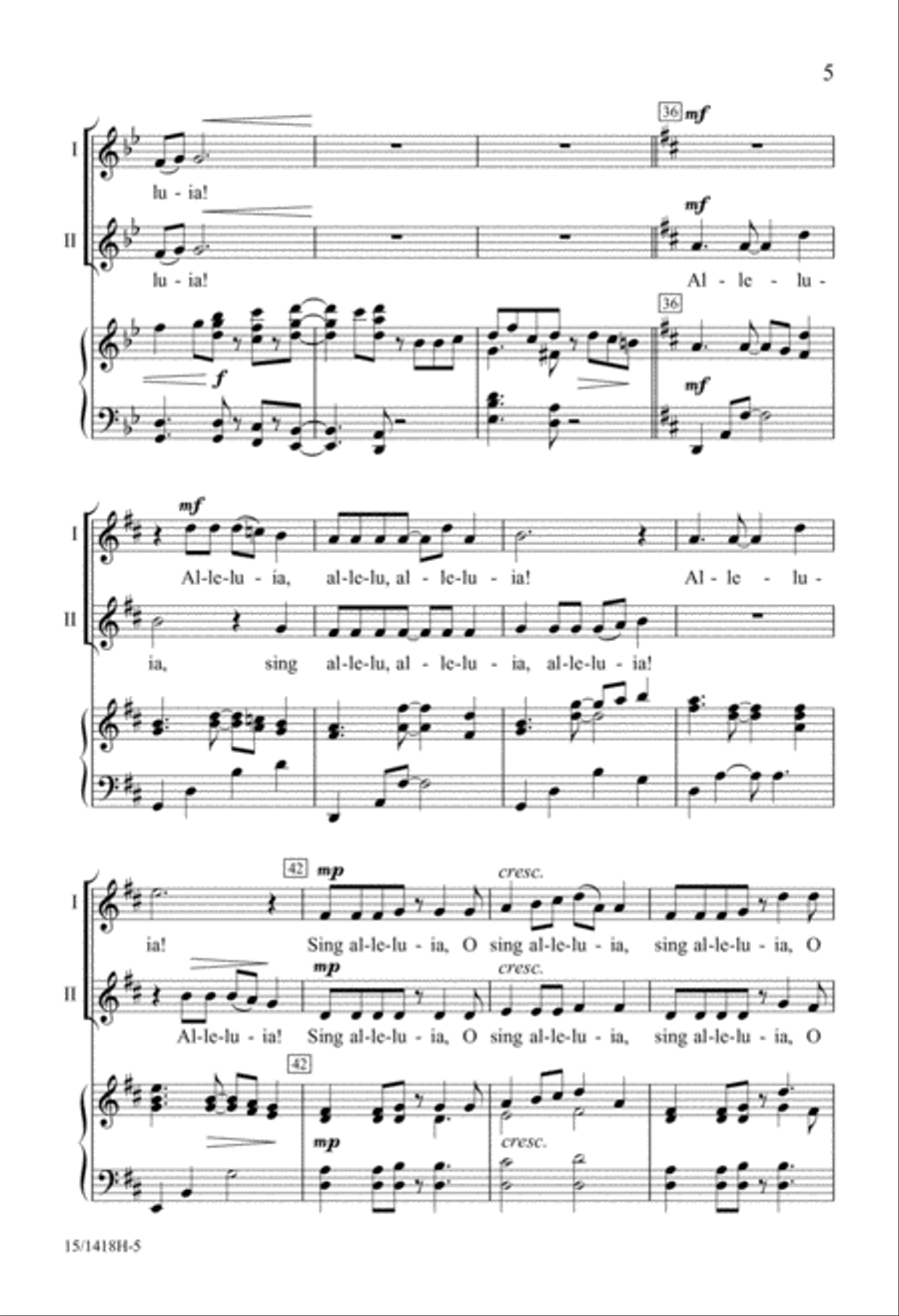 A Festive Alleluia A Festive Alleluia 2-Part scores gallery preview page 5