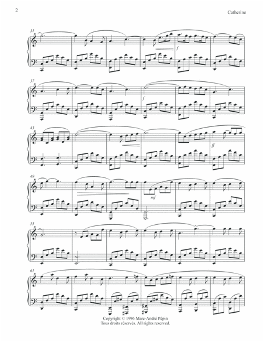 Catherine Catherine Piano Solo scores gallery preview page 3