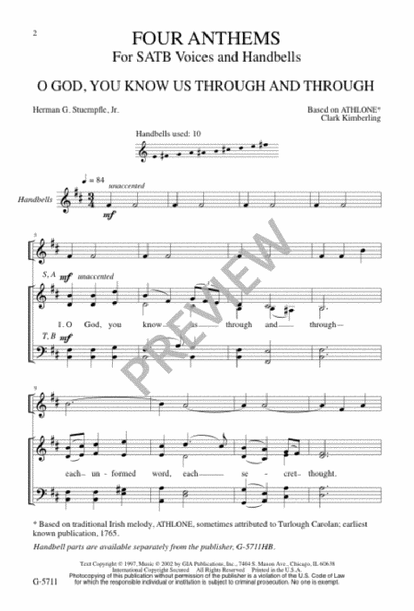 Four Anthems for SATB Voices and Handbells image number null