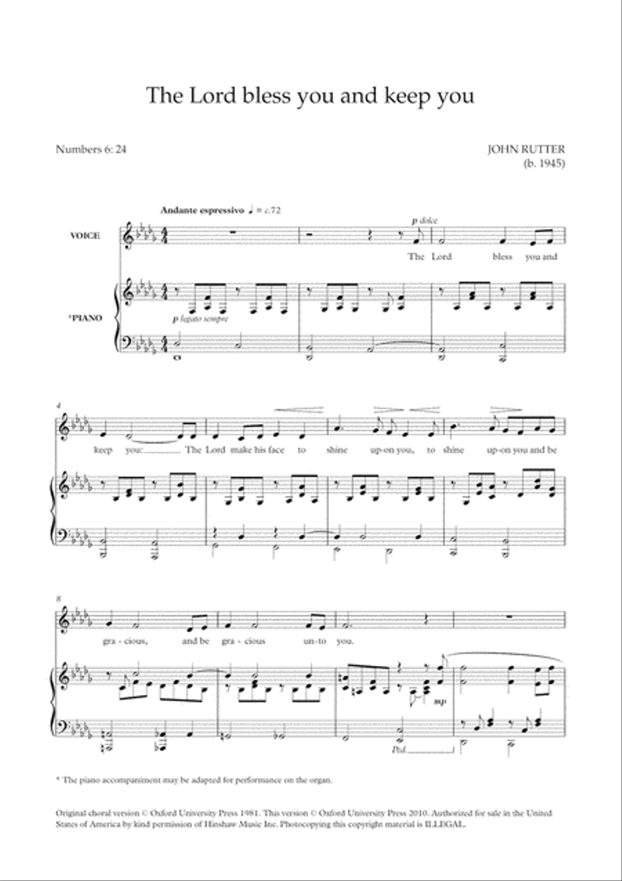 The Lord bless you and keep you (solo/low) Low Voice scores gallery preview page 2
