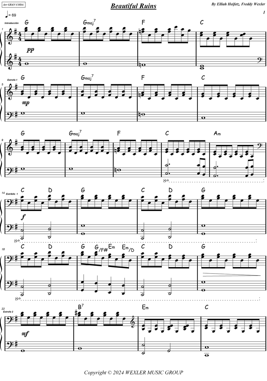 Ruins Ruins Easy Piano scores gallery preview page 2