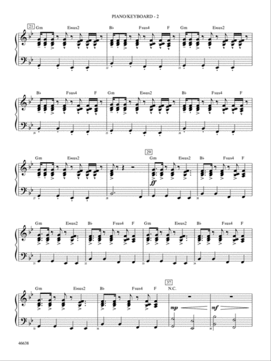 One Foot: Piano Accompaniment Concert Band scores gallery preview page 2
