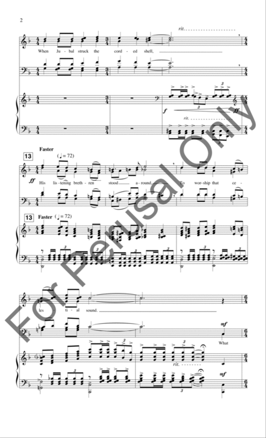 Ode To Music (Choral Score) 4-Part scores gallery preview page 3