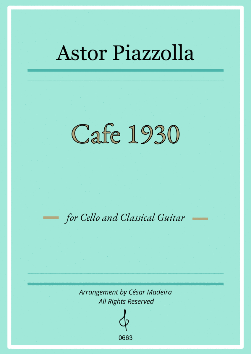 Cafe 1930 by Piazzolla for Cello and Guitar (Individual Parts) image number null