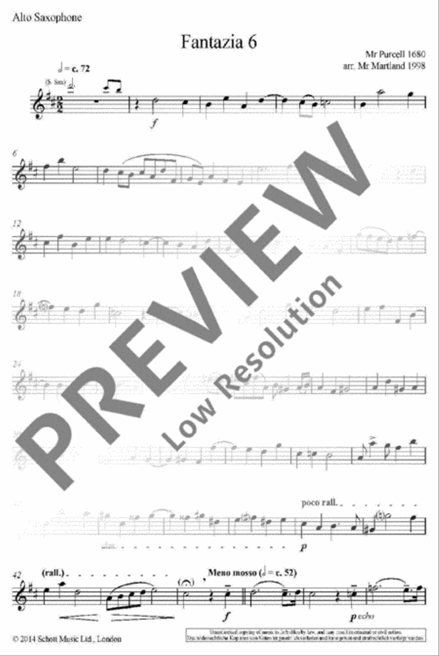 Fantazia 6 Fantazia 6 Saxophone Quartet scores gallery preview page 10