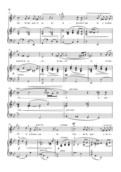Giulio Caccini - Amarilli, mia bella - For Soprano and Piano Original image number null