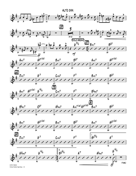 One Note Samba - Alto Sax