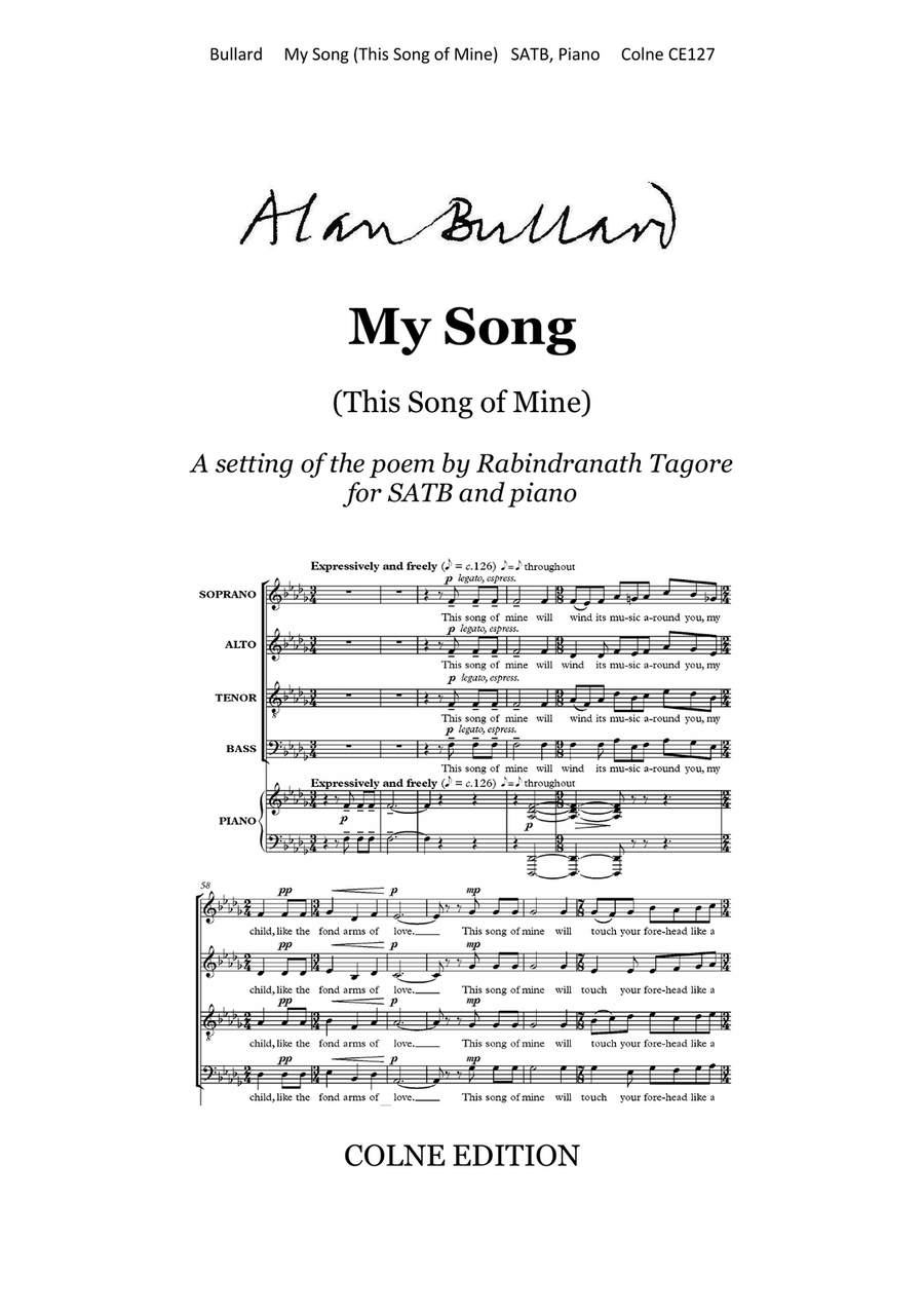 My Song (This Song of Mine) for SATB and piano 4-Part scores gallery preview page 1
