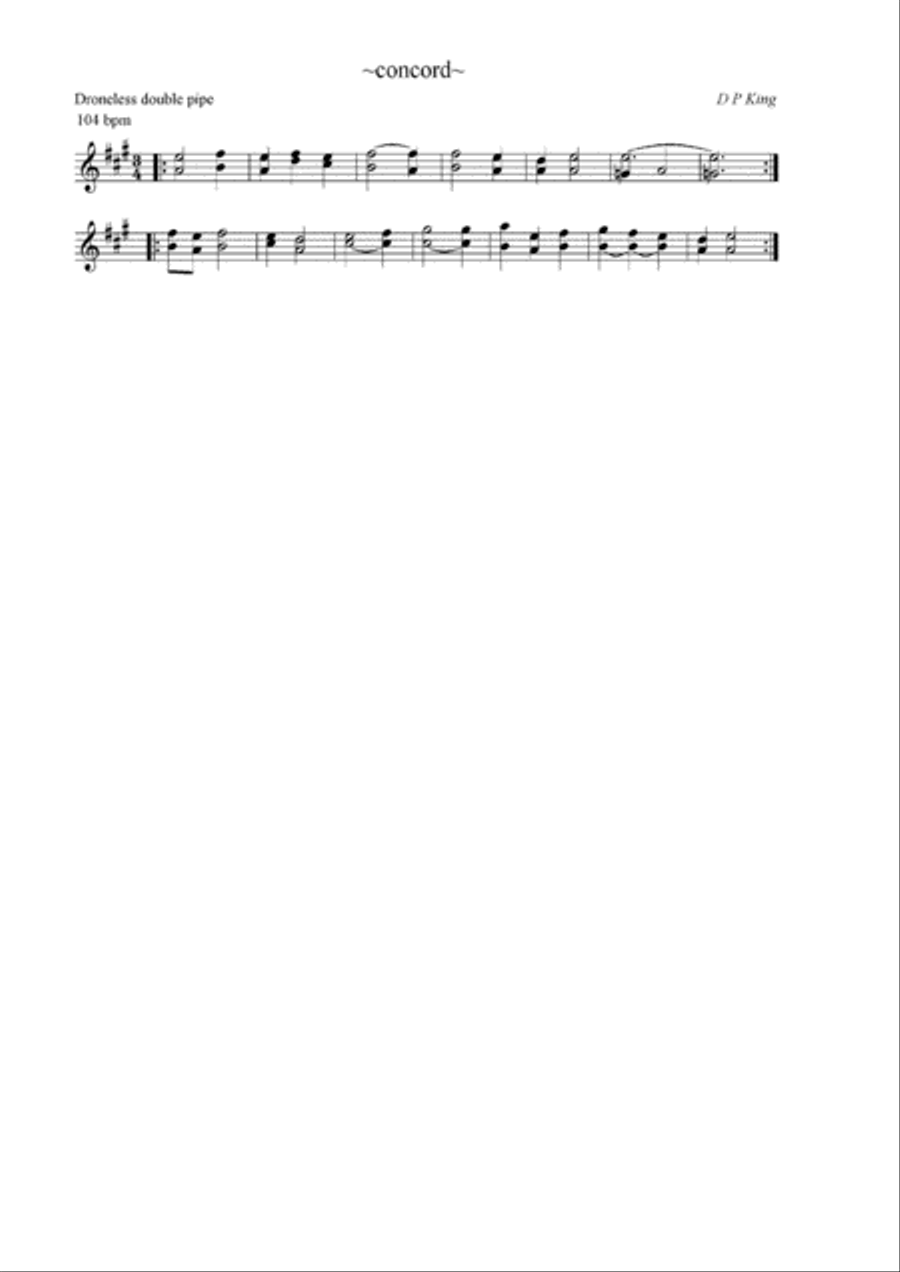 Concord Bagpipe scores gallery preview page 1