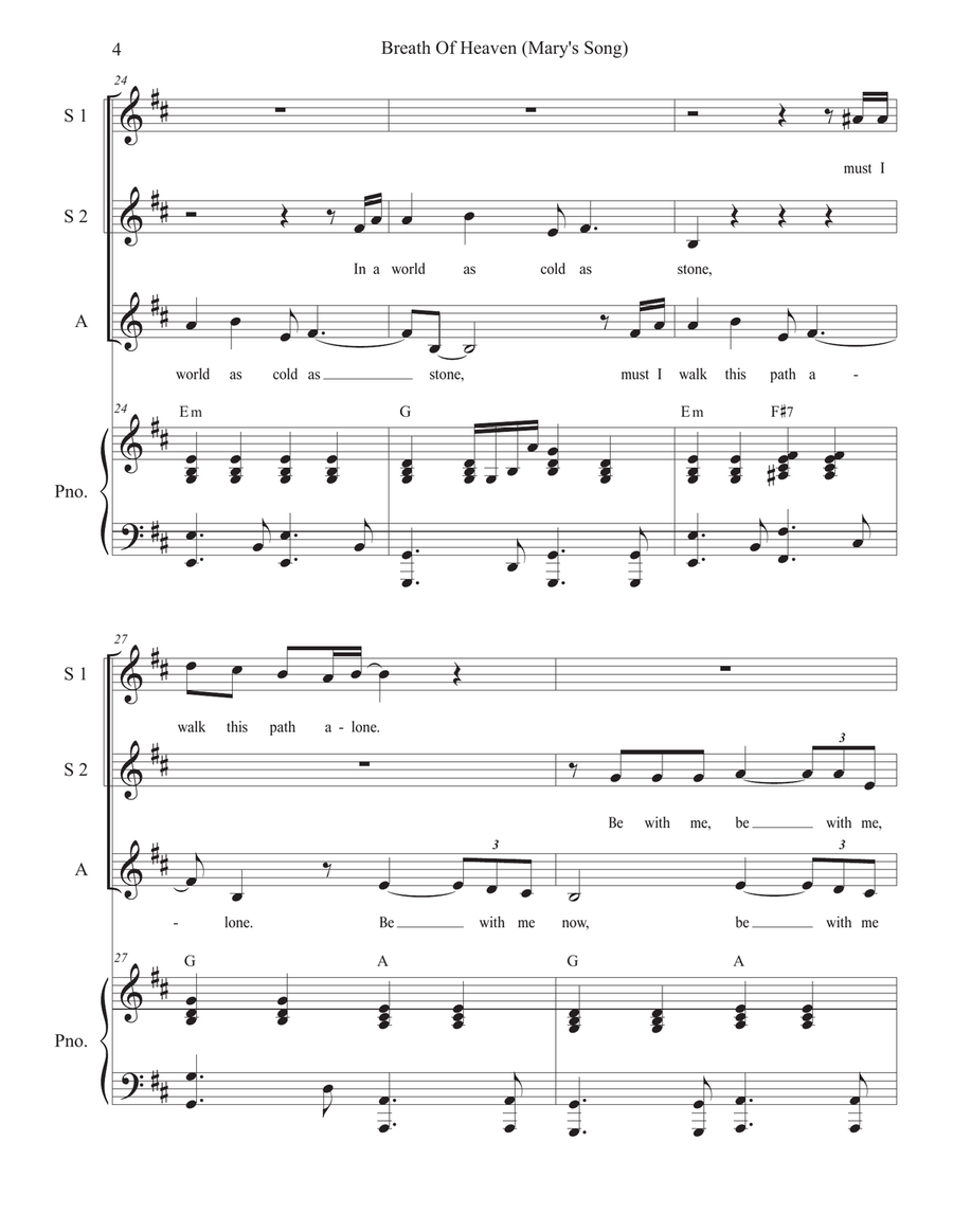 Breath Of Heaven (Mary's Song) Piano, Vocal scores gallery preview page 4