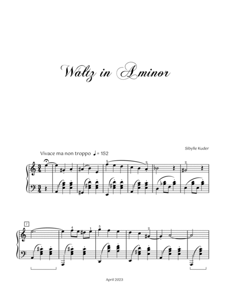 Four Waltzes for Intermediate to Late Intermediate Solo Piano