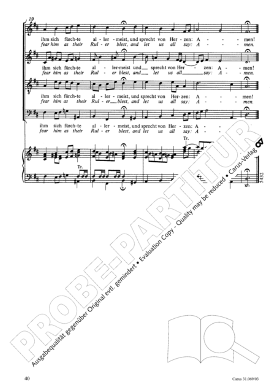 Praise the Lord, O my spirit (Lobe den Herrn, o meine Seele) 4-Part scores gallery preview page 40