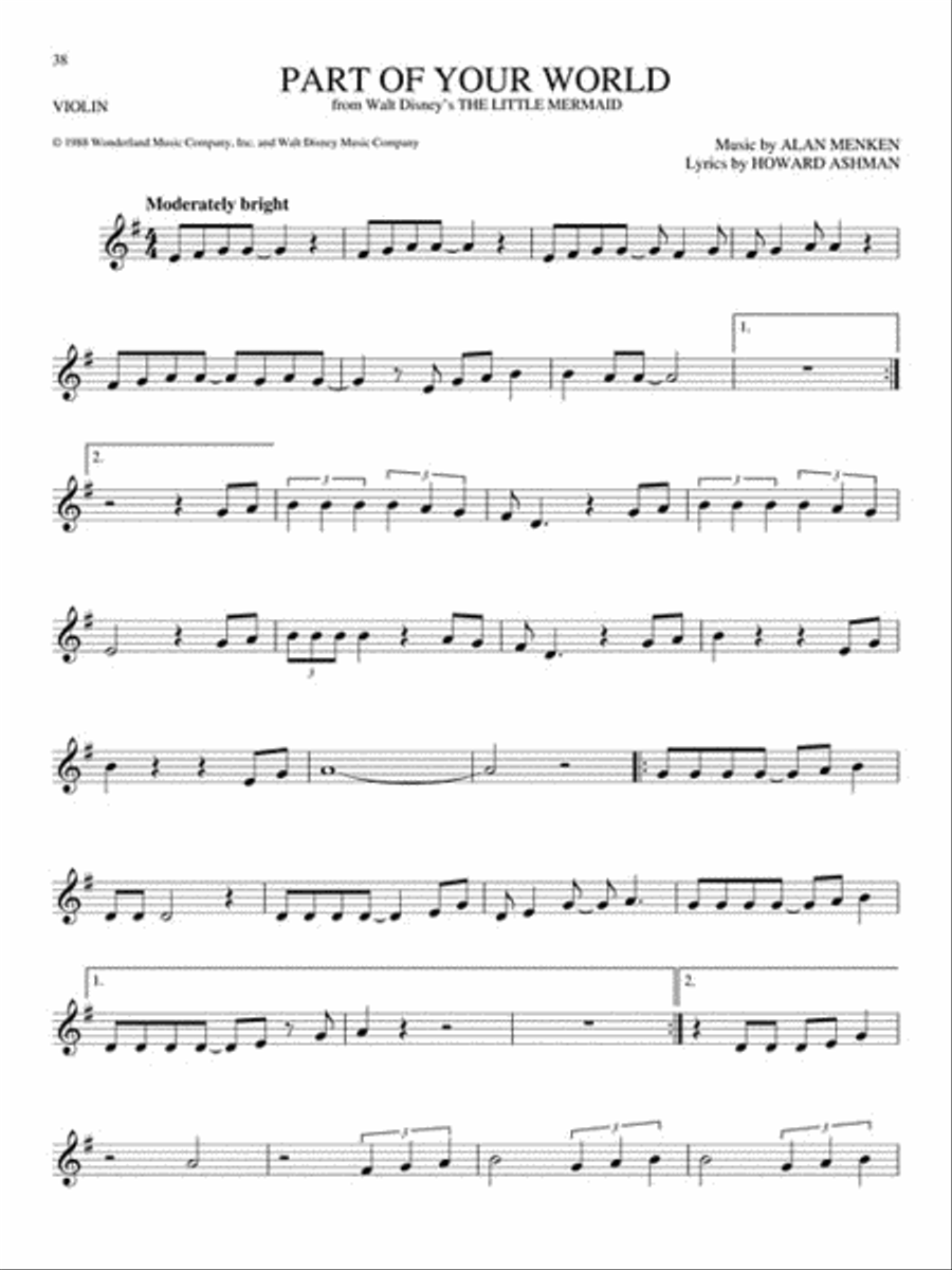 The Big Book of Disney Songs Violin Solo scores gallery preview page 4