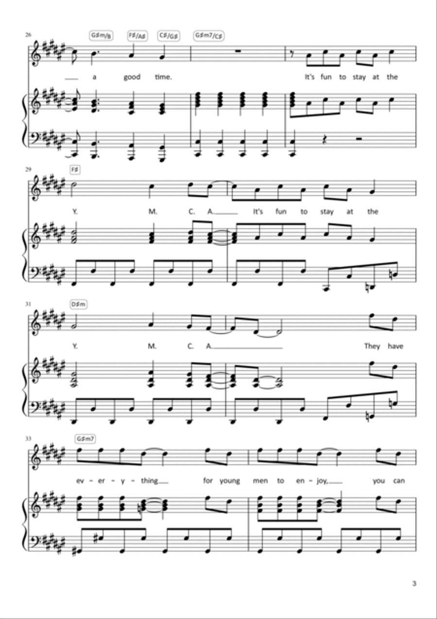 Y.M.C.A. Voice scores gallery preview page 3