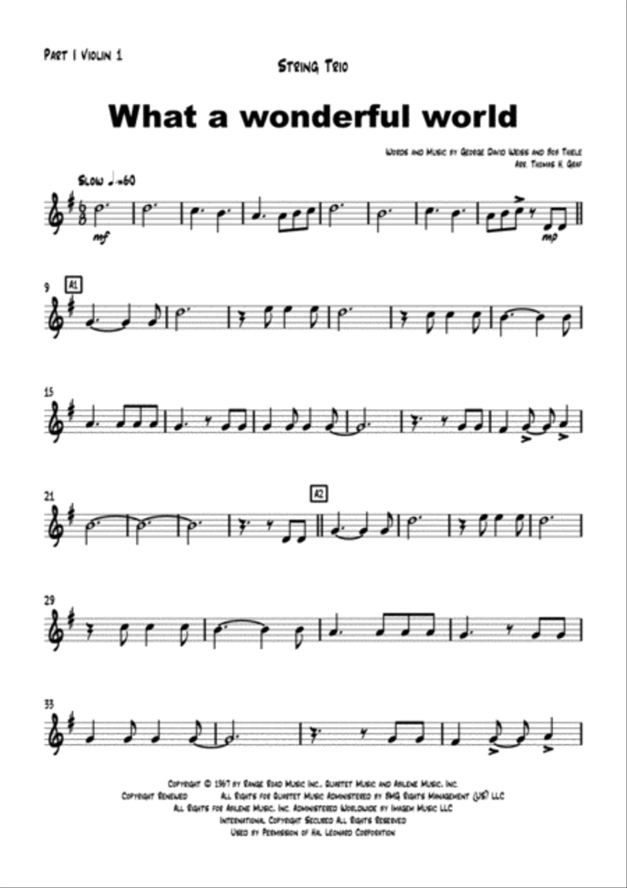 What A Wonderful World What A Wonderful World String Trio scores gallery preview page 5