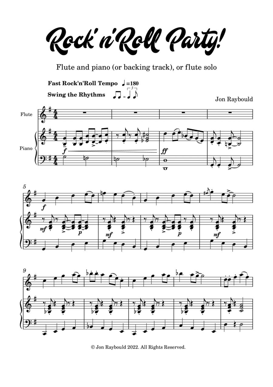 Rock'n'Roll Party! Flute Solo scores gallery preview page 1