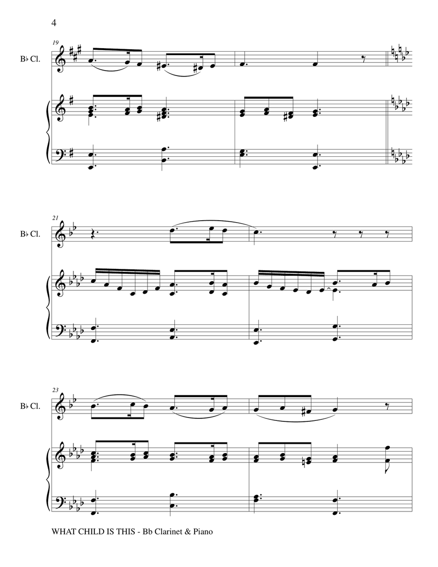 WHAT CHILD IS THIS (Bb Clarinet & Piano) B-Flat Clarinet scores gallery preview page 5