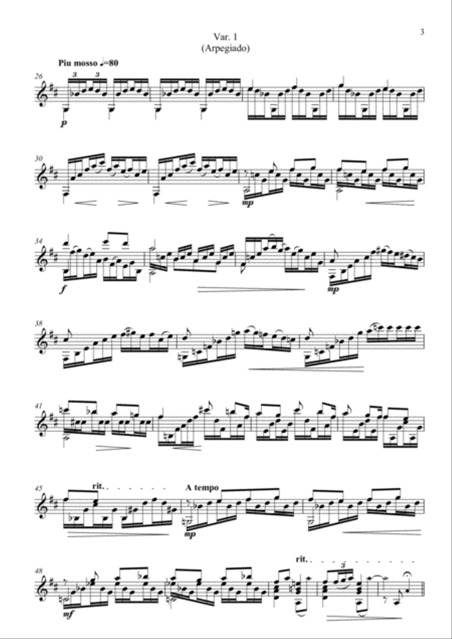 Tema con variaciones Tema con variaciones Classical Guitar scores gallery preview page 3