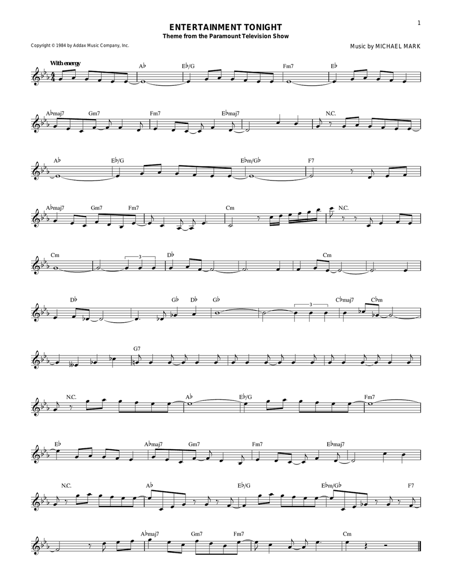 Entertainment Tonight Entertainment Tonight Guitar scores gallery preview page 1