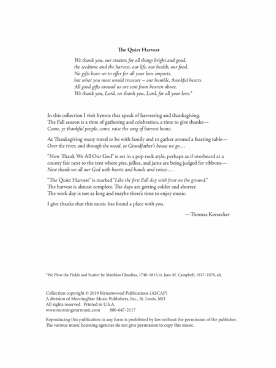 The Quiet Harvest Piano Solo scores gallery preview page 2