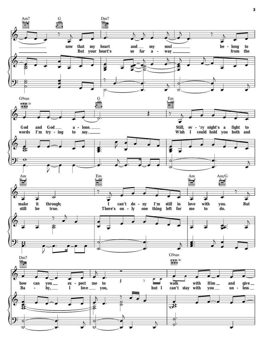 Give Me One Reason Piano, Vocal, Guitar scores gallery preview page 3