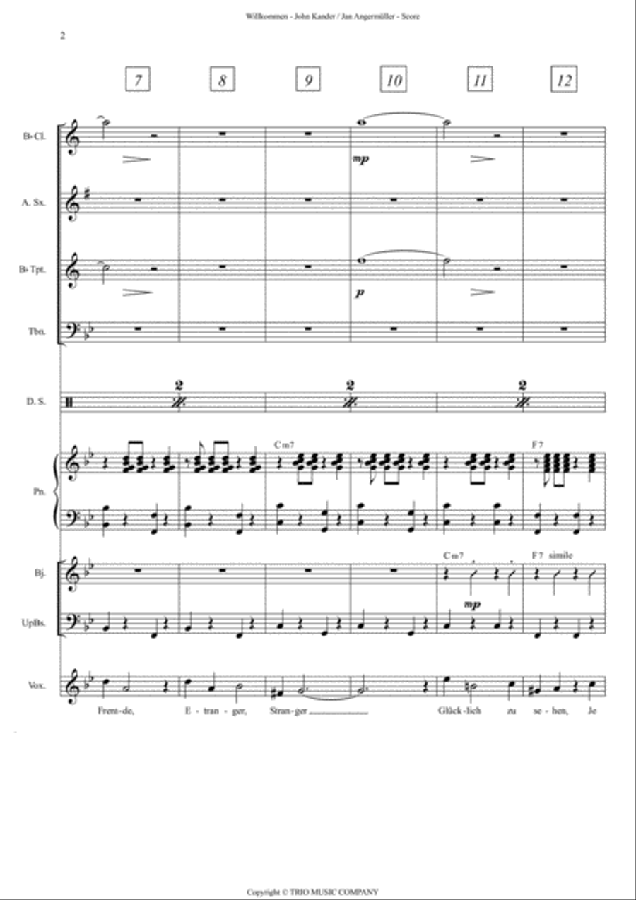 Willkommen - Score Only Willkommen - Score Only Jazz Ensemble scores gallery preview page 2
