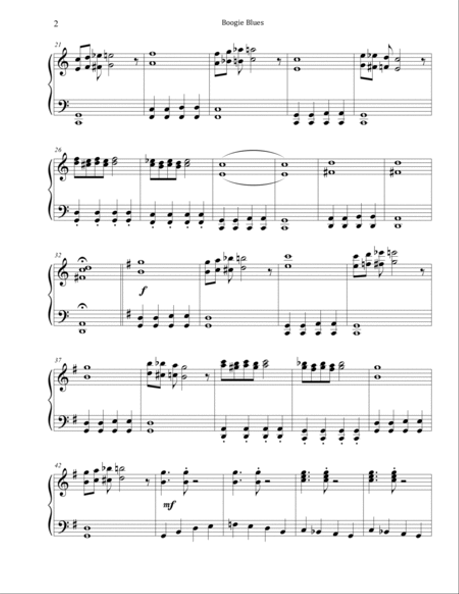 Boogie Blues Piano Solo scores gallery preview page 2