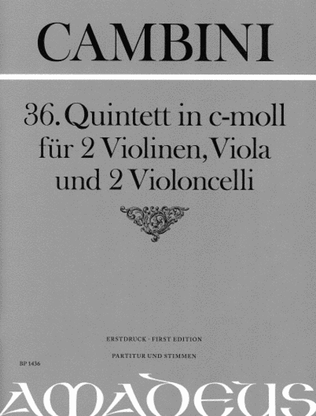 Book cover for Quintet No. 36 in C Minor