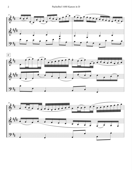Pachelbel 1680 Canon in D Woodwind Trio Score & Parts