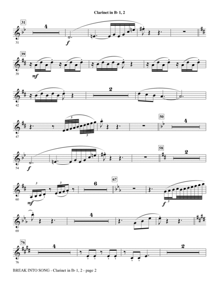 Break Into Song - Bb Clarinet 1 & 2