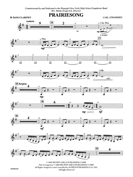 Prairiesong: B-flat Bass Clarinet