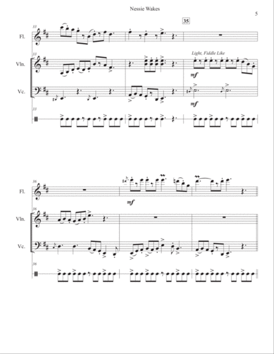 Nessie Wakes - A Celtic Quartet Small Ensemble scores gallery preview page 5