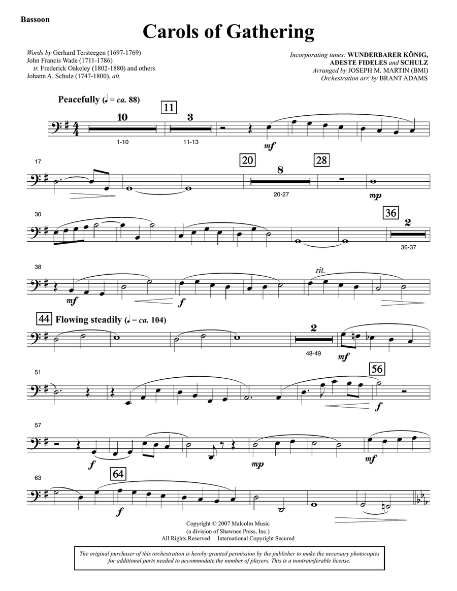 Carols Of Gathering (from Season Of Wonders) - Bassoon