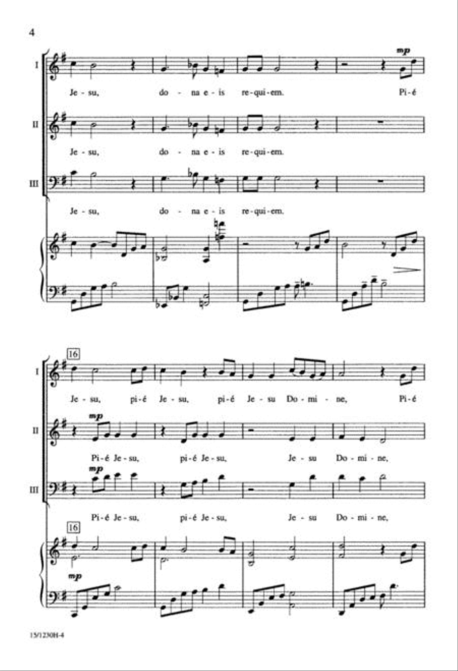 Pié Jesu 3-Part scores gallery preview page 4