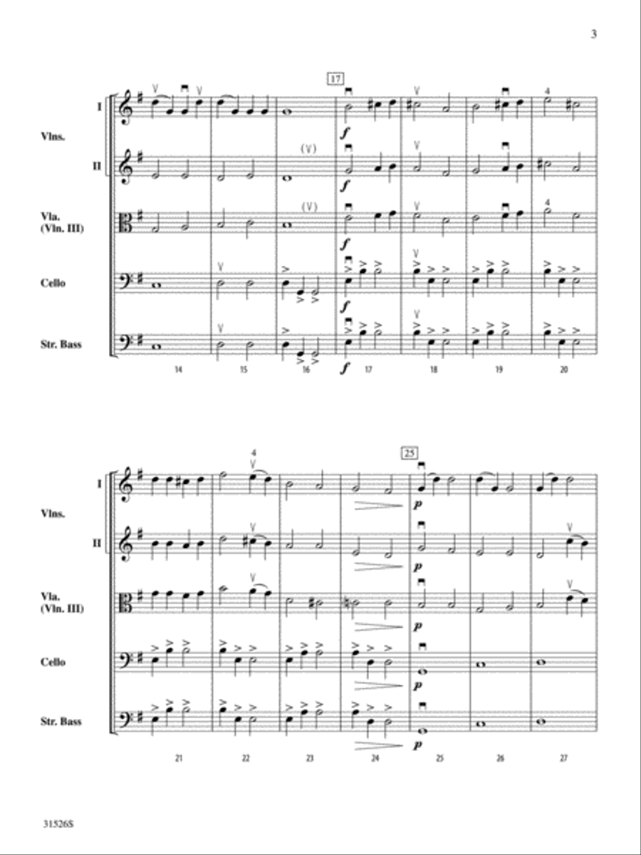 Melody on Two Notes and The Whistling Kettle: Score String Orchestra scores gallery preview page 3