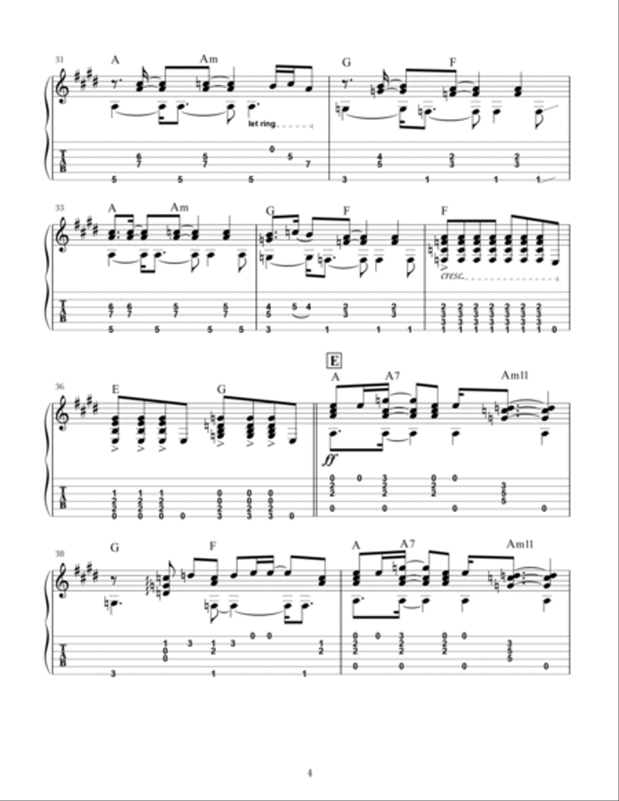 Under The Bridge Acoustic Guitar scores gallery preview page 4