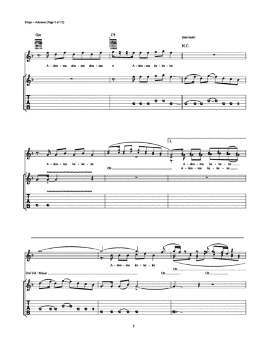 Adouma Adouma Electric Guitar scores gallery preview page 5